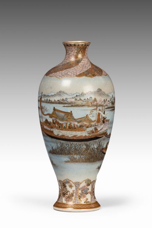 exceptional japanese satsuma vase yabu meizan - CATEGORY: ANTIQUE VASES - DATED 19TH CENTURY