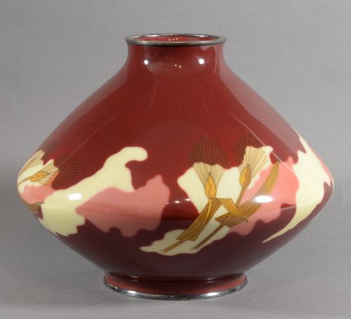 STYLISH JAPANESE CLOISONNE ENAMEL VASE ANDO COMPANY - ADDITIONAL PHOTO 3