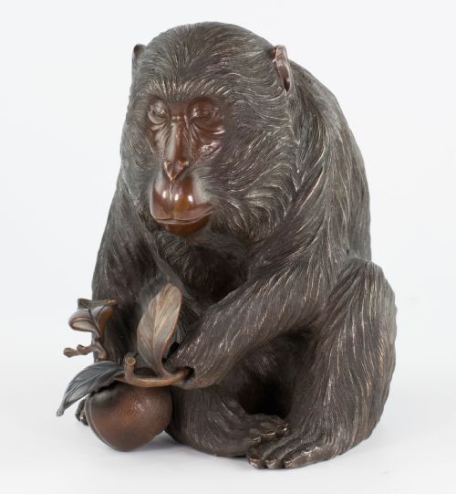 MAJESTIC JAPANESE MIXED METAL MONKEY OKIMONO BY MASAAKI - ADDITIONAL PHOTO 7