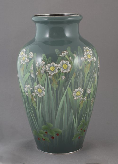JAPANESE CLOISONNE ENAMEL VASE BY ANDO JUBEI - ADDITIONAL PHOTO 5