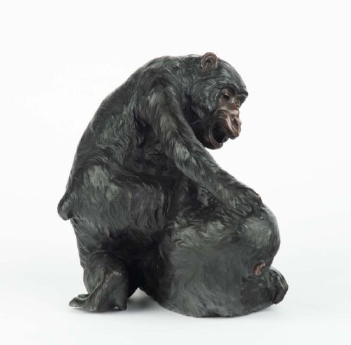 CAPTIVATING JAPANESE BRONZE MONKEY OKIMONO GENRYUSAI SEIYA - ADDITIONAL PHOTO 1