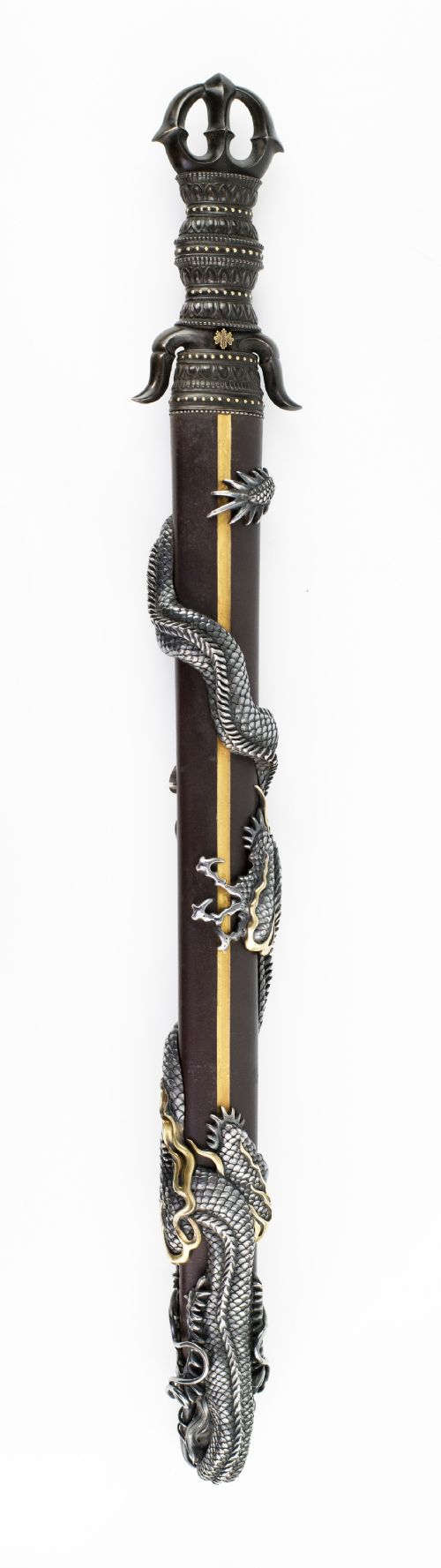 HUGE FINELY MOUNTED JAPANESE MIXED METAL OTANTO WAKIZASHI - ADDITIONAL PHOTO 2
