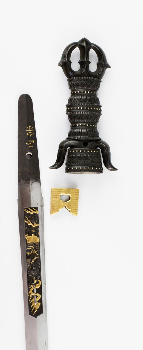 HUGE FINELY MOUNTED JAPANESE MIXED METAL OTANTO WAKIZASHI - ADDITIONAL PHOTO 5