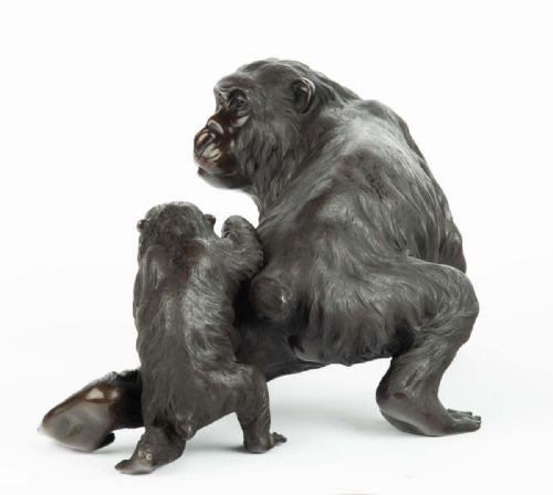 LARGE JAPANESE BRONZE MONKEY OKIMONO GENRYUSAI SEIYA - ADDITIONAL PHOTO 5