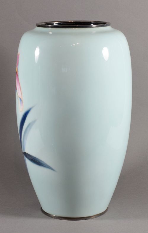 LARGE JAPANESE CLOISONNE ENAMEL VASE ANDO COMPANY - ADDITIONAL PHOTO 2