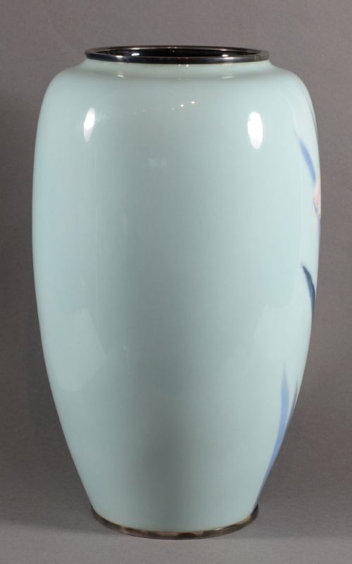 LARGE JAPANESE CLOISONNE ENAMEL VASE ANDO COMPANY - ADDITIONAL PHOTO 4