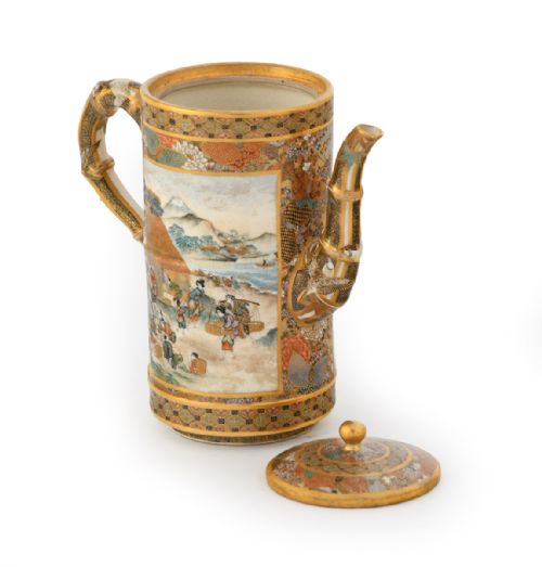 FINE JAPANESE SATSUMA SAKE EWER BY HOZAN - ADDITIONAL PHOTO 4
