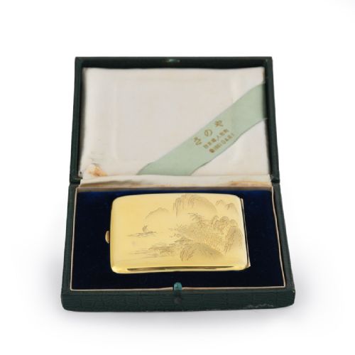 18CT GOLD MEIJI PERIOD CIGARETTE CASE BY UNNO SHOMIN 18441915 - ADDITIONAL PHOTO 1