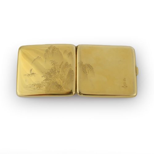 18CT GOLD MEIJI PERIOD CIGARETTE CASE BY UNNO SHOMIN 18441915 - ADDITIONAL PHOTO 2