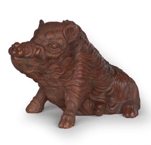 JAPANESE WILD BOAR OKIMONO BY IMPERIAL ARTIST ISHIKAWA KOMEI - ADDITIONAL PHOTO 1