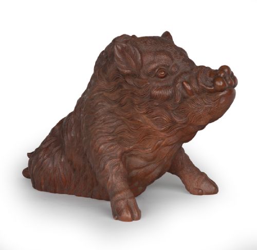 JAPANESE WILD BOAR OKIMONO BY IMPERIAL ARTIST ISHIKAWA KOMEI - ADDITIONAL PHOTO 5
