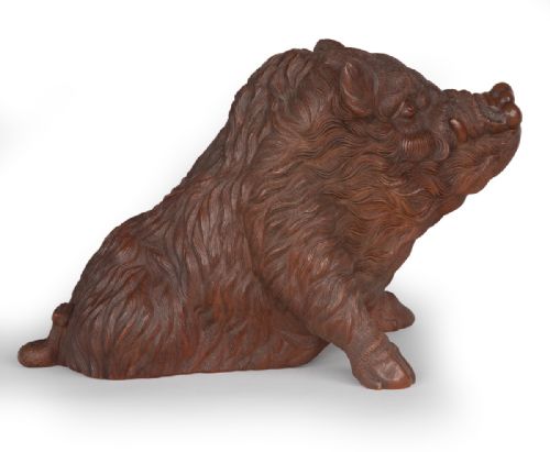 JAPANESE WILD BOAR OKIMONO BY IMPERIAL ARTIST ISHIKAWA KOMEI - ADDITIONAL PHOTO 6