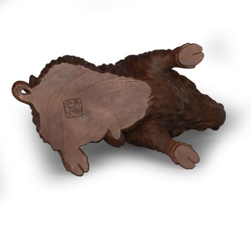 JAPANESE WILD BOAR OKIMONO BY IMPERIAL ARTIST ISHIKAWA KOMEI - ADDITIONAL PHOTO 10