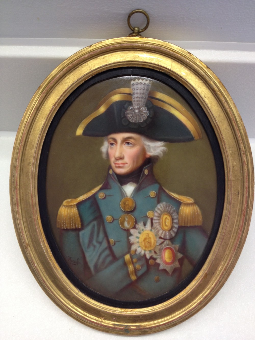 FANTASTIC PORCELAIN PAINTED PLAQUE OF LORD NELSON View II