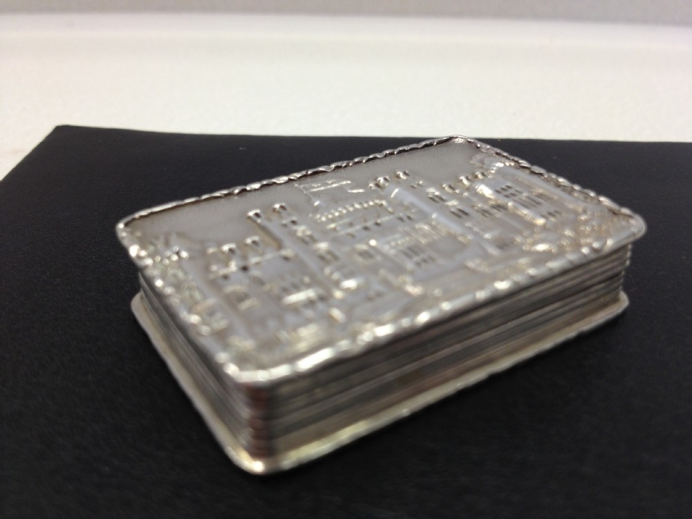GEORGIAN CASTLE TOP SILVER VINAIGRETTE NATHANIEL MILLS 1829 View II