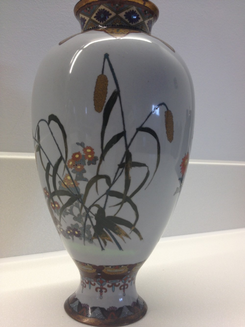 FINE QUALITY JAPANESE CLOISONNE VASE MEIJI PERIOD View II