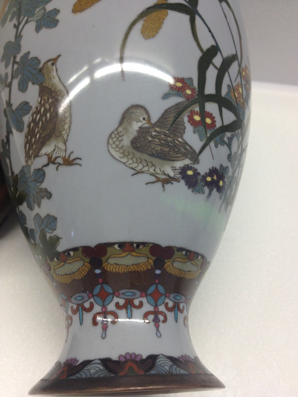 FINE QUALITY JAPANESE CLOISONNE VASE MEIJI PERIOD View VIII