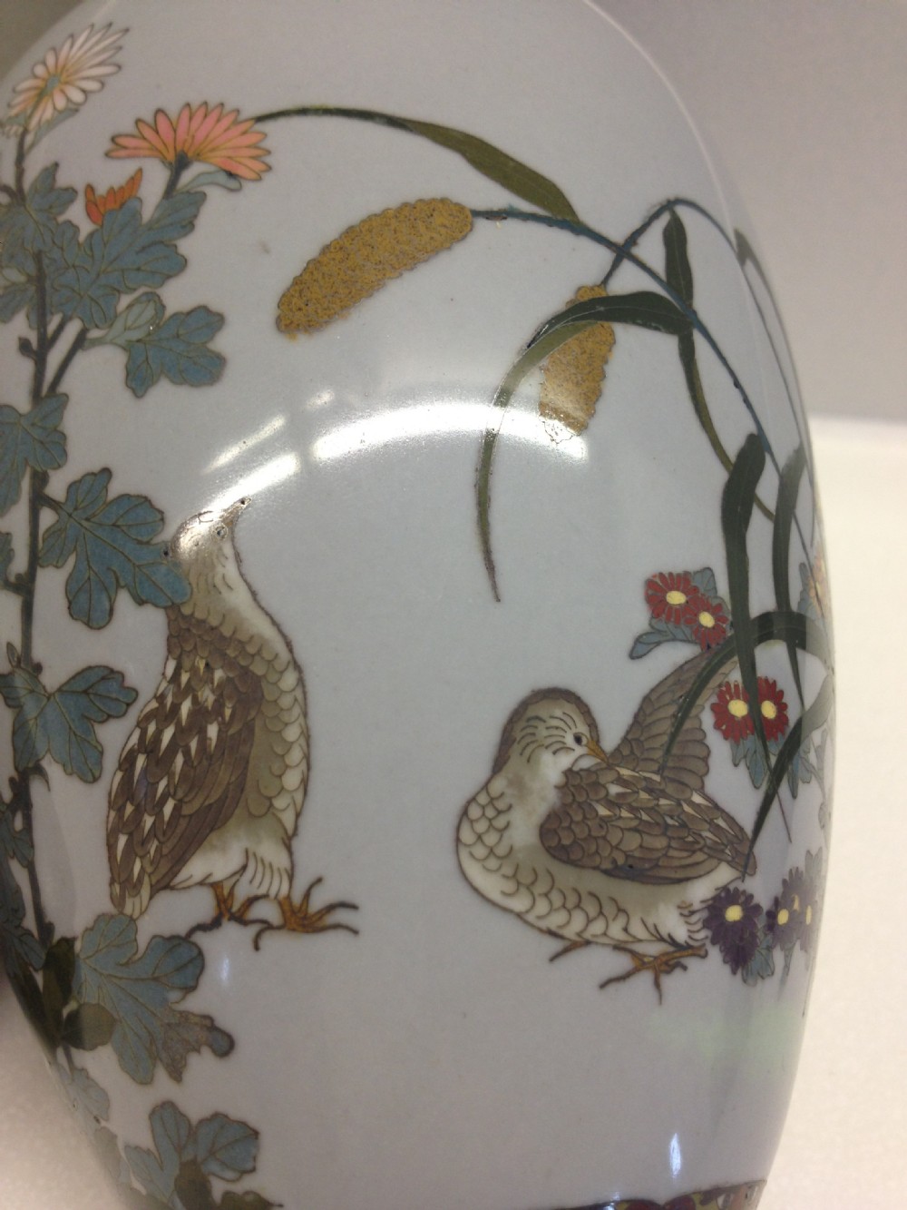 FINE QUALITY JAPANESE CLOISONNE VASE MEIJI PERIOD View X