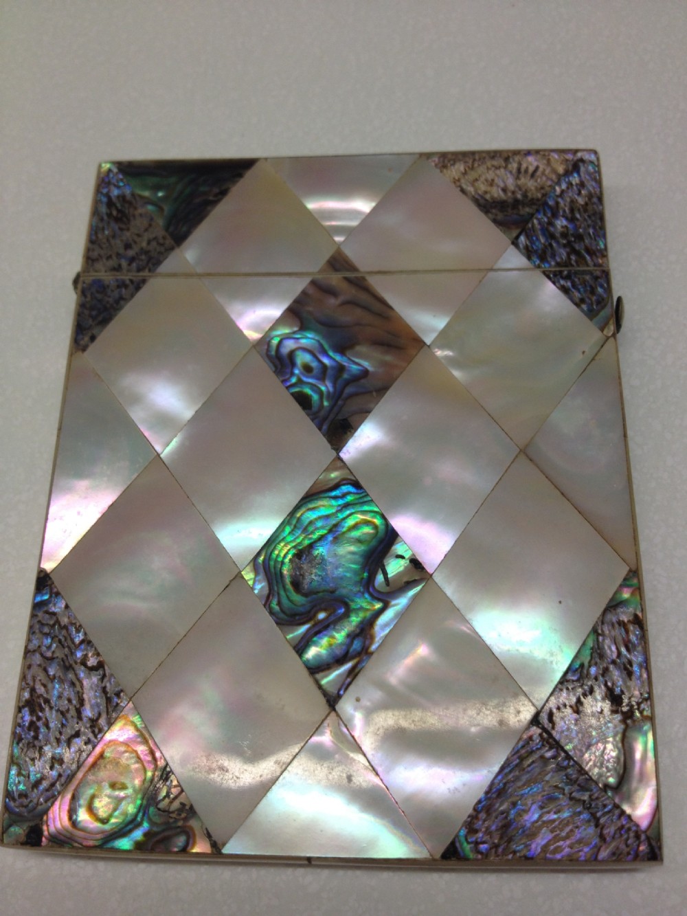 FABULOUS CONDITION ABALONE & MOTHER OF PEARL CARD CASE