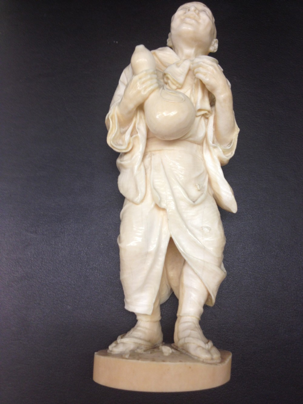 FINEST QUALITY JAPANESE TOKYO SCHOOL IVORY OKIMONO DRUNKARD View XII