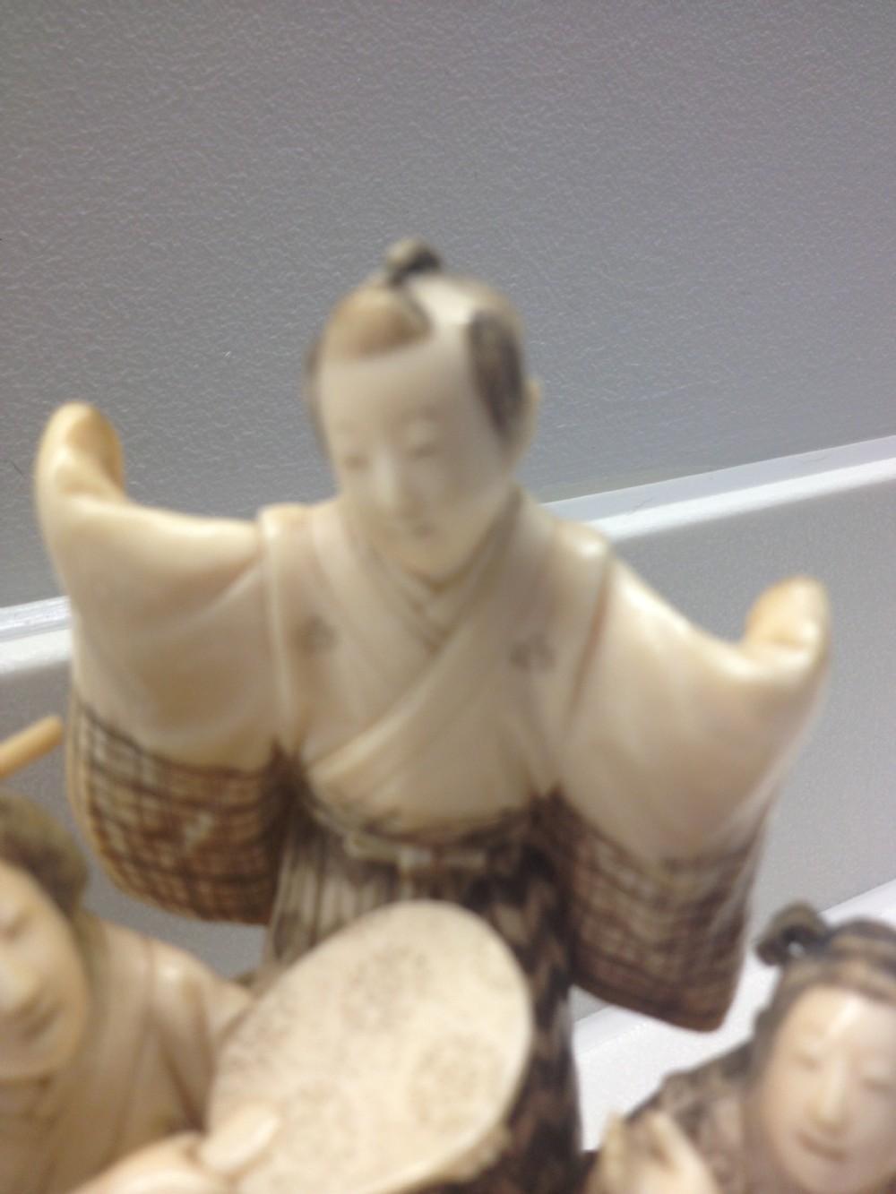 ONE PIECE JAPANESE IVORY GEISHA OKIMONO SIGNED View III