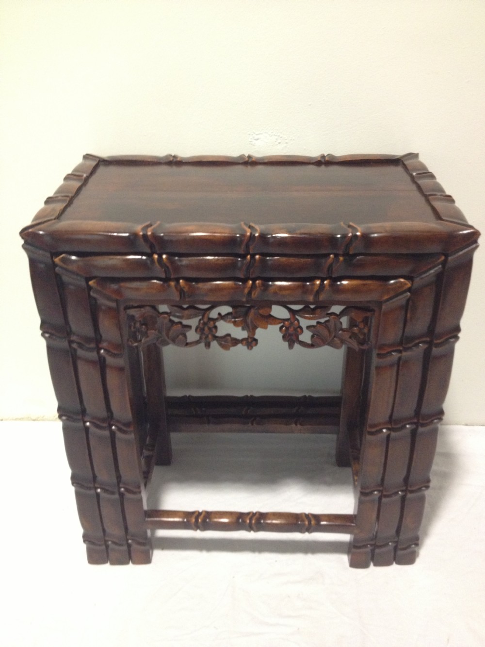 NOW HALF PRICE !!! CHINESE HARDWOOD NEST OF TABLES View II