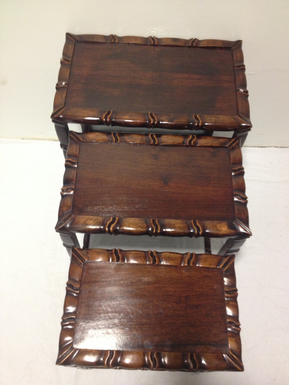 NOW HALF PRICE !!! CHINESE HARDWOOD NEST OF TABLES View V
