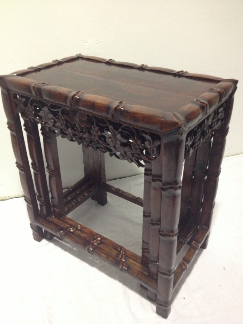 NOW HALF PRICE !!! CHINESE HARDWOOD NEST OF TABLES View VIII