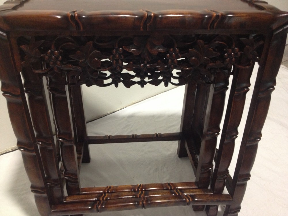 NOW HALF PRICE !!! CHINESE HARDWOOD NEST OF TABLES View IX