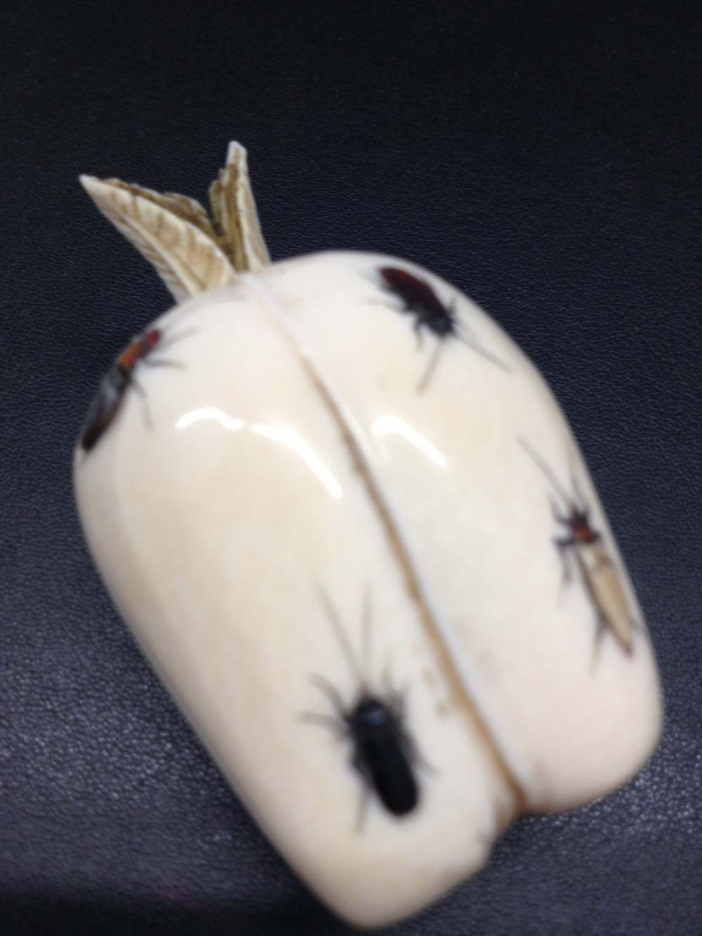 SUPERB JAPANESE IVORY SHIBAYAMA INLAID FRUIT SIGNED MEIJI PERIOD 1868-1912 View III