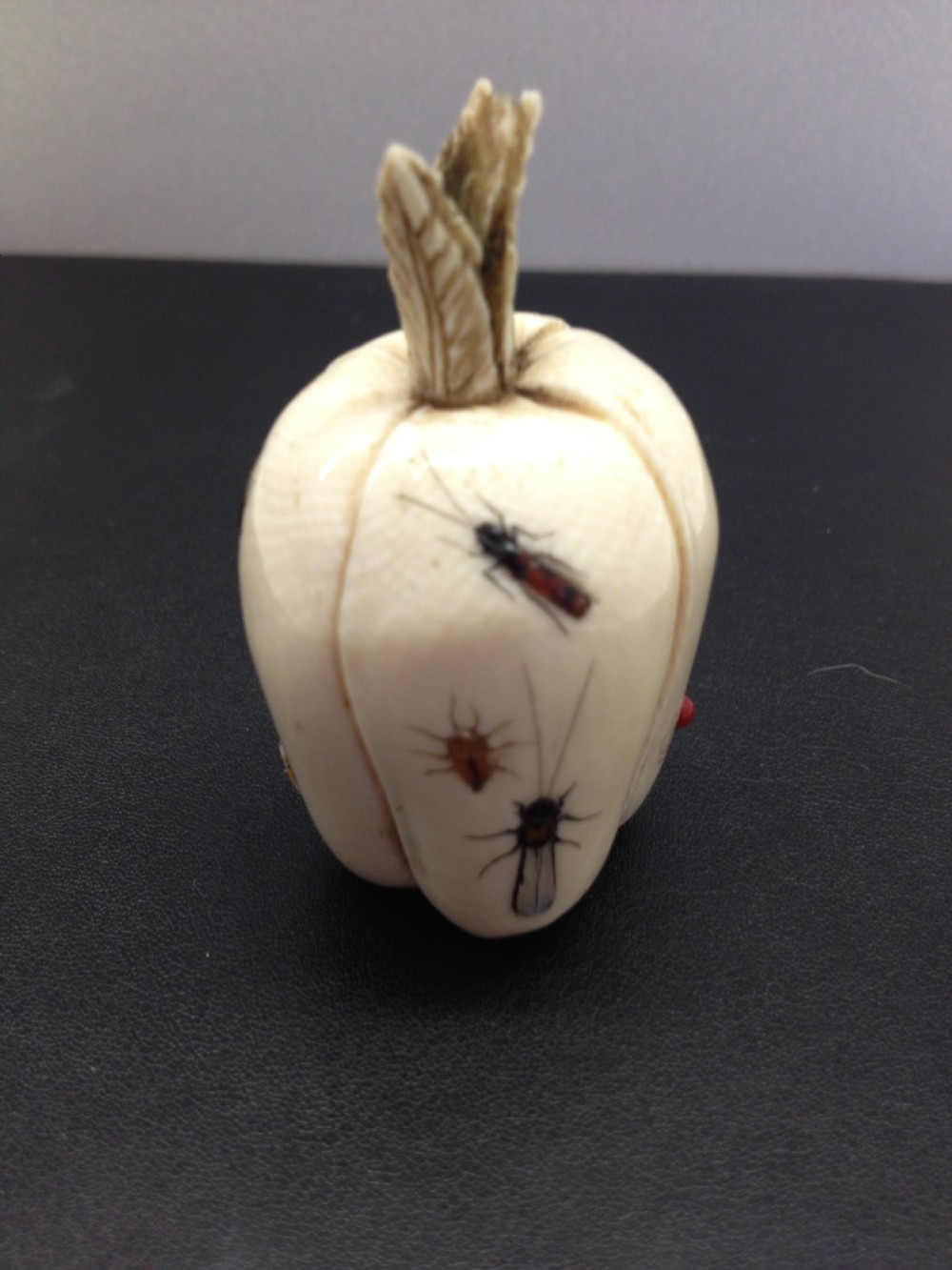 SUPERB JAPANESE IVORY SHIBAYAMA INLAID FRUIT SIGNED MEIJI PERIOD 1868-1912 View VI