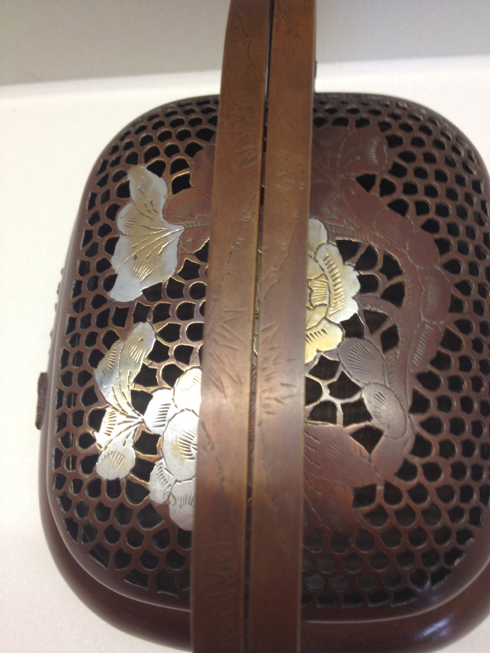 JAPANESE BRONZE AND MIXED METAL CRICKET BOX MEIJI PERIOD View VII