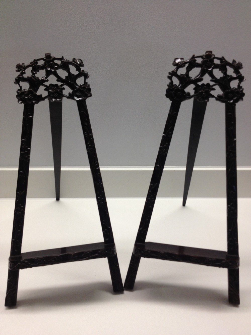 GREAT PAIR OF CHINESE HARDWOOD EASELS