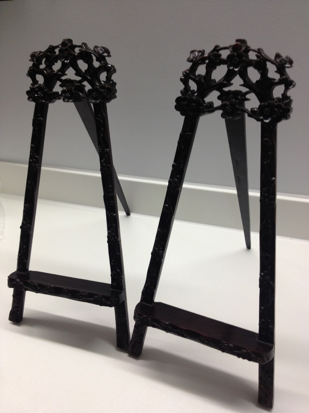 GREAT PAIR OF CHINESE HARDWOOD EASELS View X