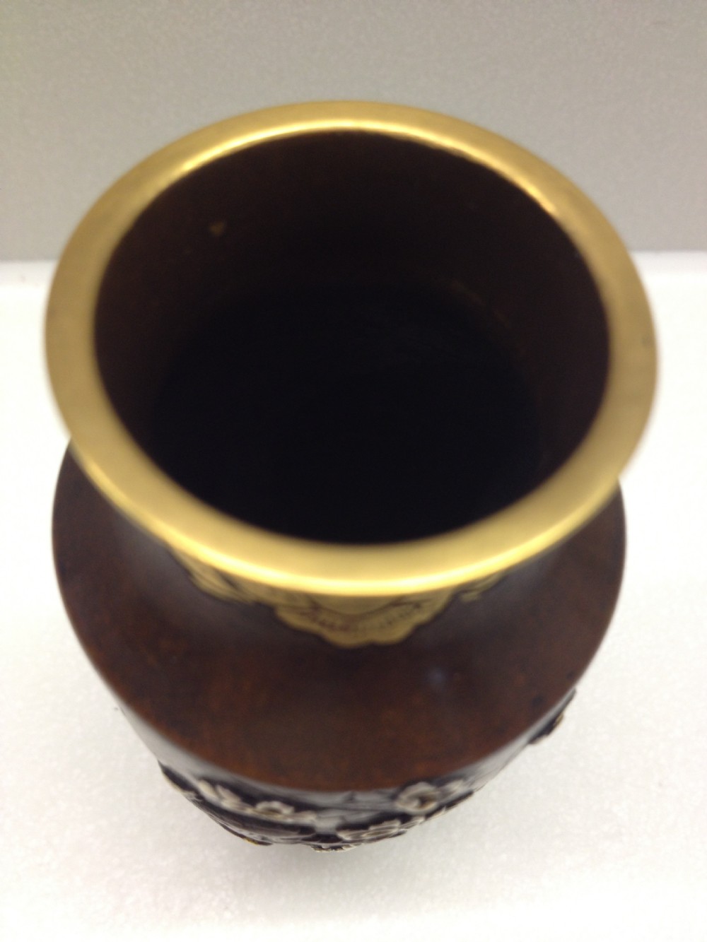 JAPANESE BRONZE AND OVERLAID MIXED METAL VASE MEIJI View VII