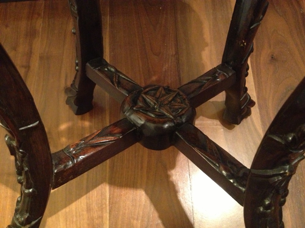 FINE QUALITY 19TH C CHINESE HARDWOOD MARBLE TOP PLANT STAND View VI