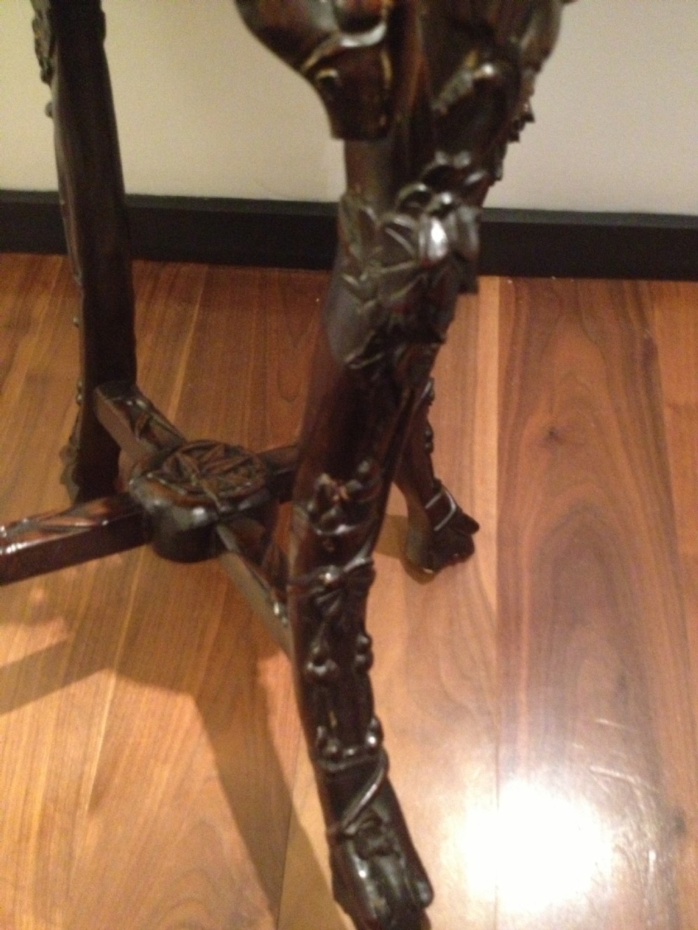 FINE QUALITY 19TH C CHINESE HARDWOOD MARBLE TOP PLANT STAND View VII
