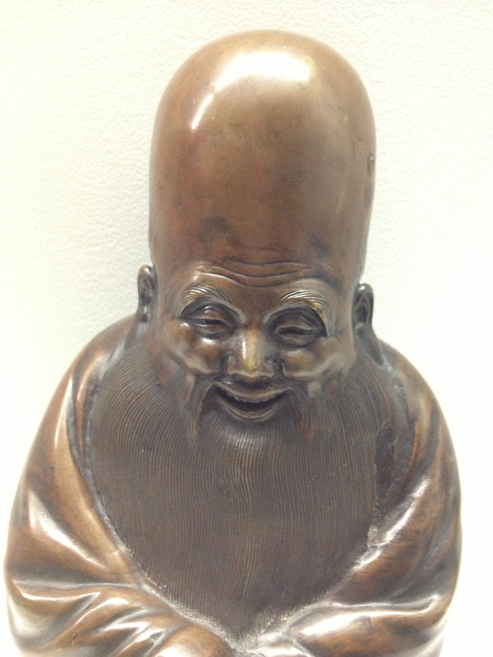 LARGE JAPANESE BRONZE FIGURE OF FUKUROKUJU MEIJI PERIOD View II