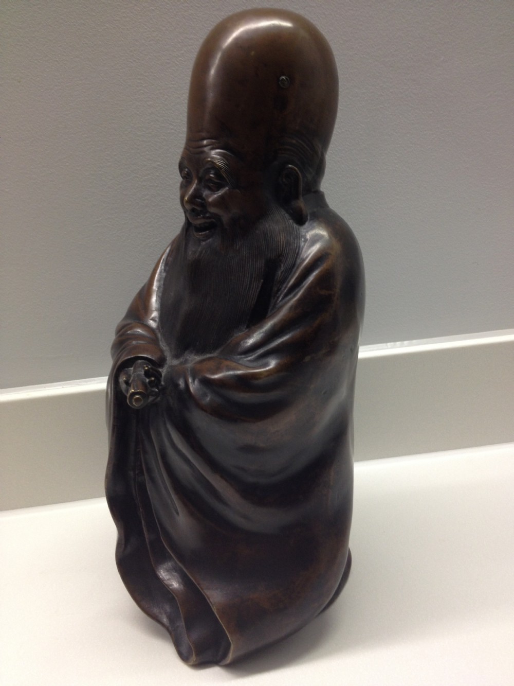 LARGE JAPANESE BRONZE FIGURE OF FUKUROKUJU MEIJI PERIOD View III