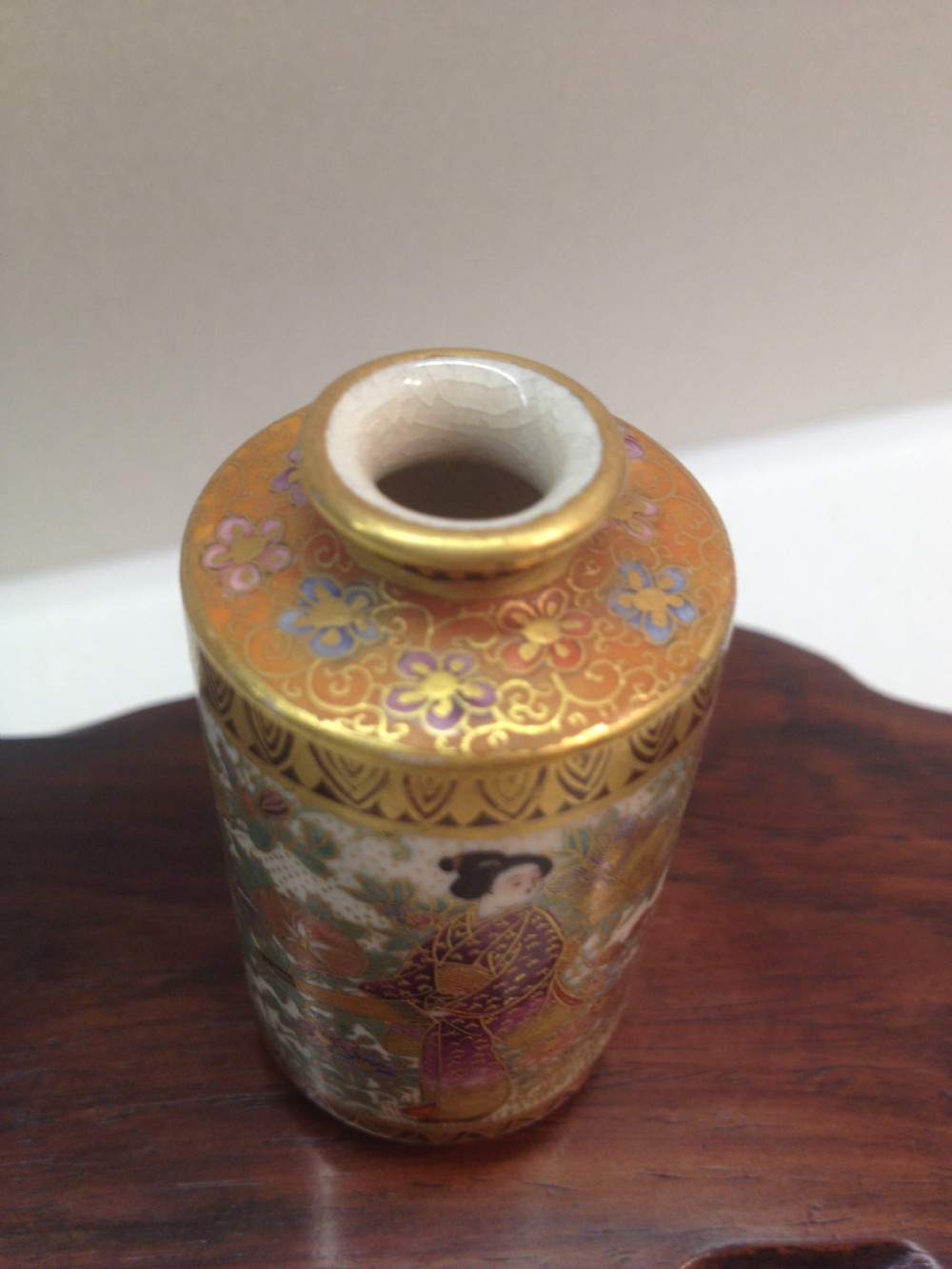 NICE PAIR OF MINIATURE JAPANESE SATSUMA VASES  View VII