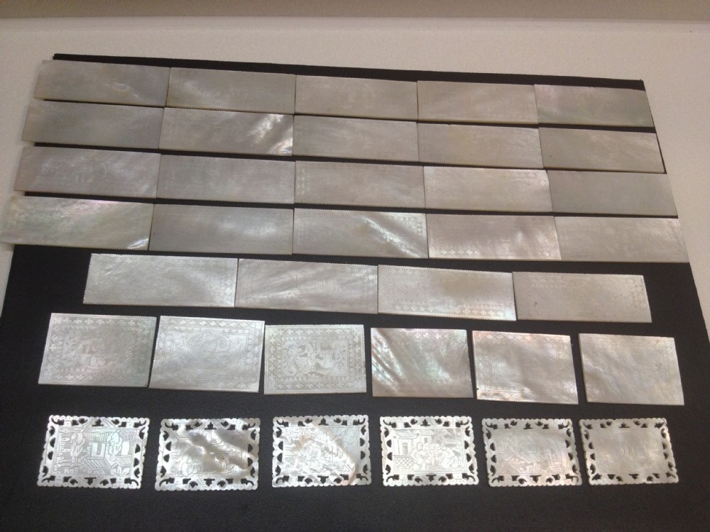 36 CHINESE 19TH CENTURY MOTHER OF PEARL GAMING COUNTERS