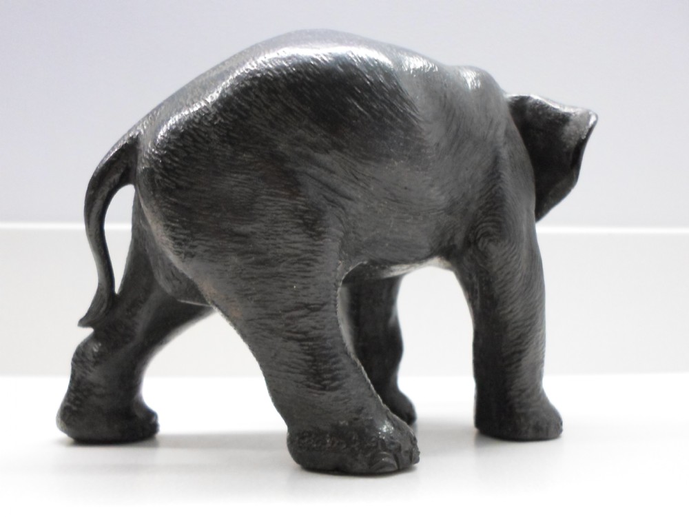 A LOVELY JAPANESE BRONZE ELEPHANT SIGNED MEIJI PERIOD  View III