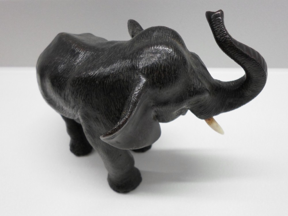 A LOVELY JAPANESE BRONZE ELEPHANT SIGNED MEIJI PERIOD  View VII