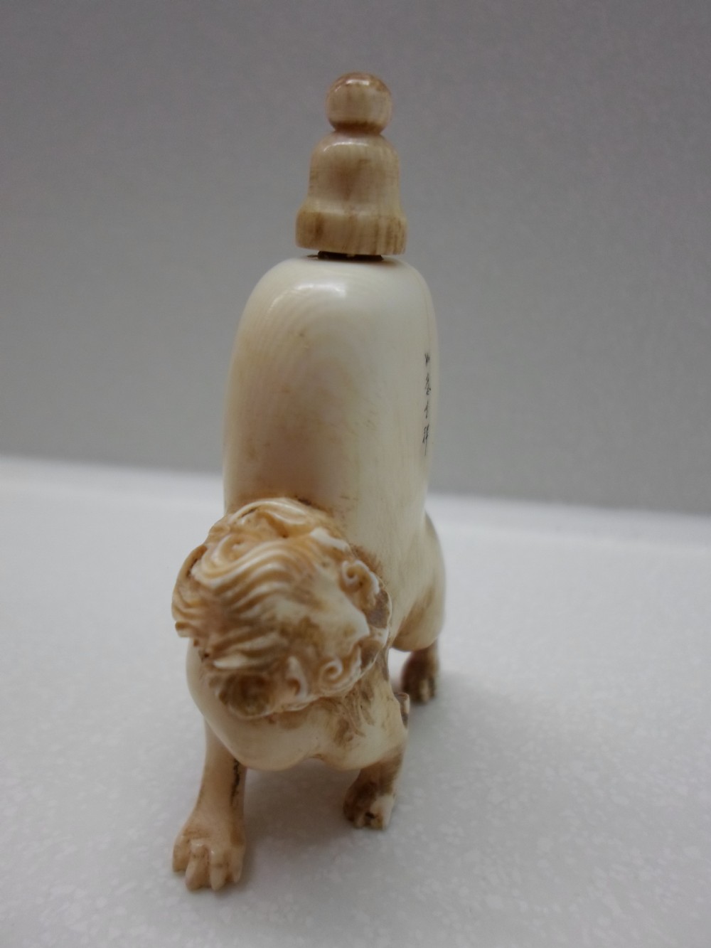19TH CENTURY CHINESE IVORY SCENT or SNUFF BOTTLE, SIGNED View II