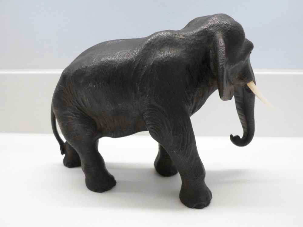 FINE QUALITY JAPANESE BRONZE AND IVORY ELEPHANT MEIJI 1868 - 1912 View IV