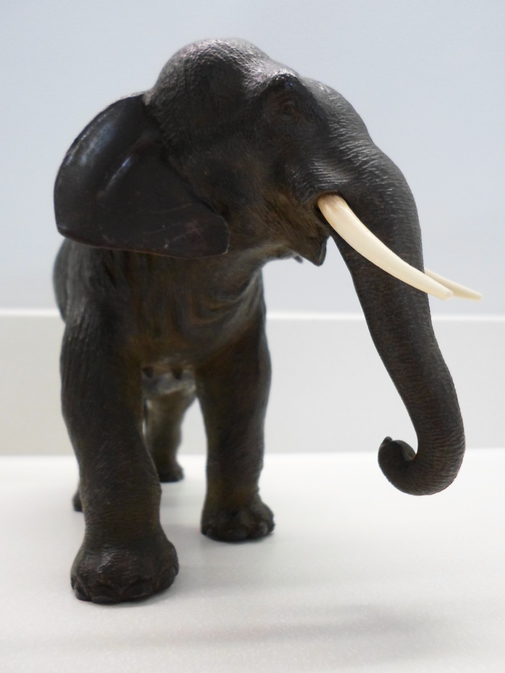 FINE QUALITY JAPANESE BRONZE AND IVORY ELEPHANT MEIJI 1868 - 1912 View VI