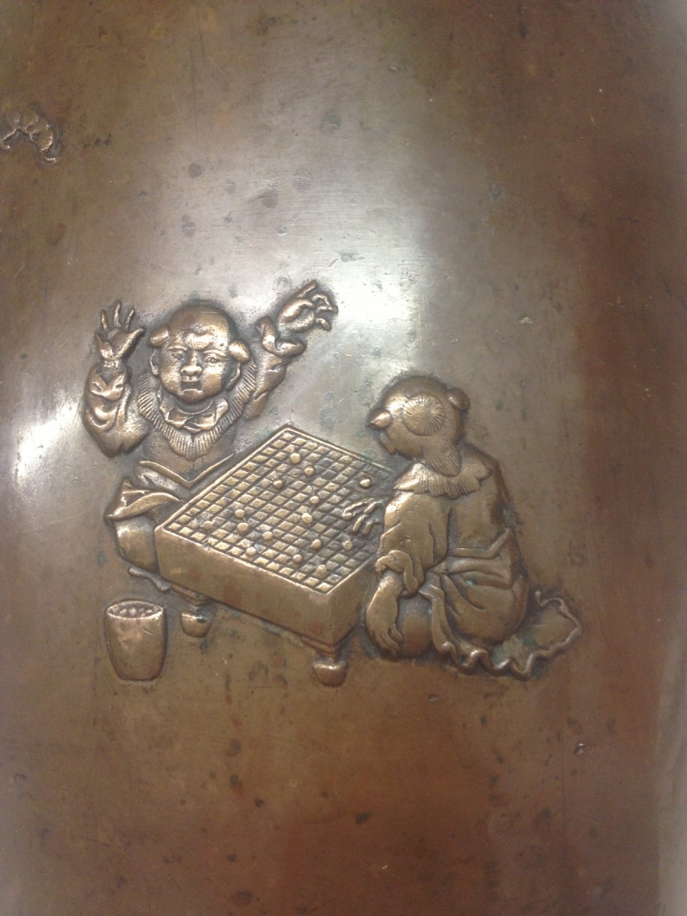 JAPANESE BRONZE JARDINIERE PLANT POT MEIJI PERIOD SIGNED View V