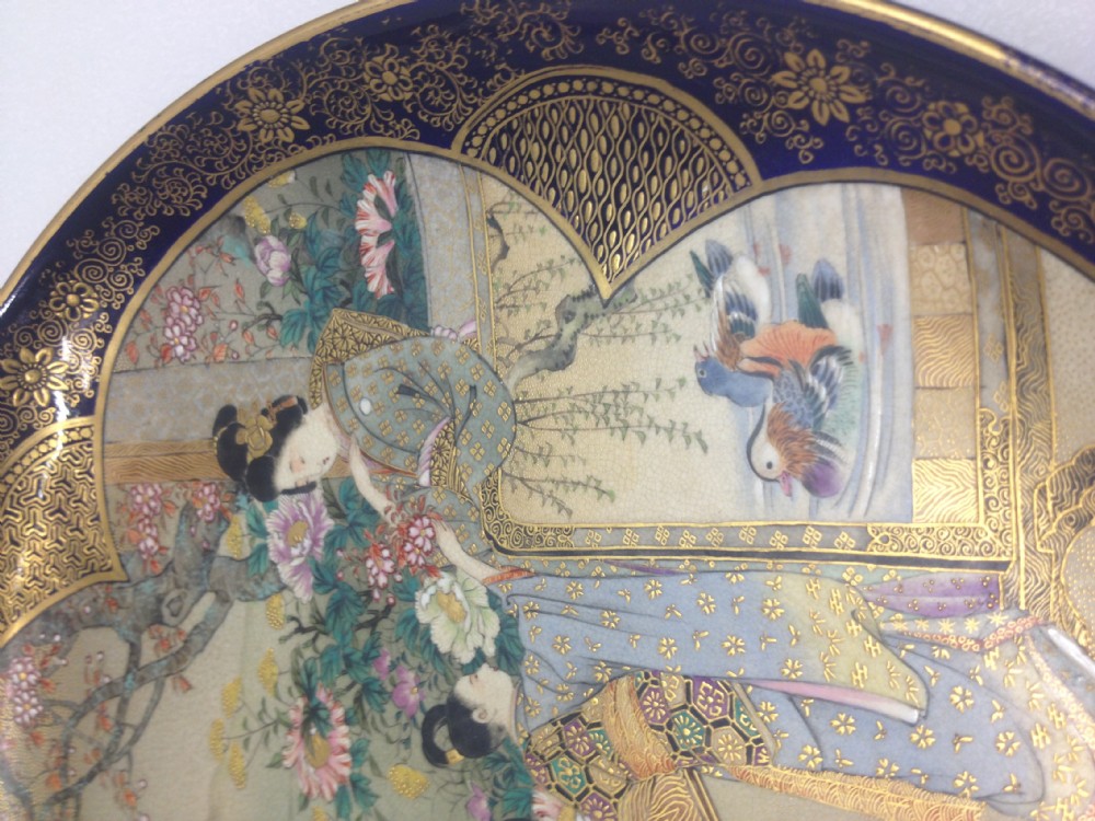 SUPERB QUALITY LARGE JAPANESE SATSUMA PLATE- SIGNED View IV