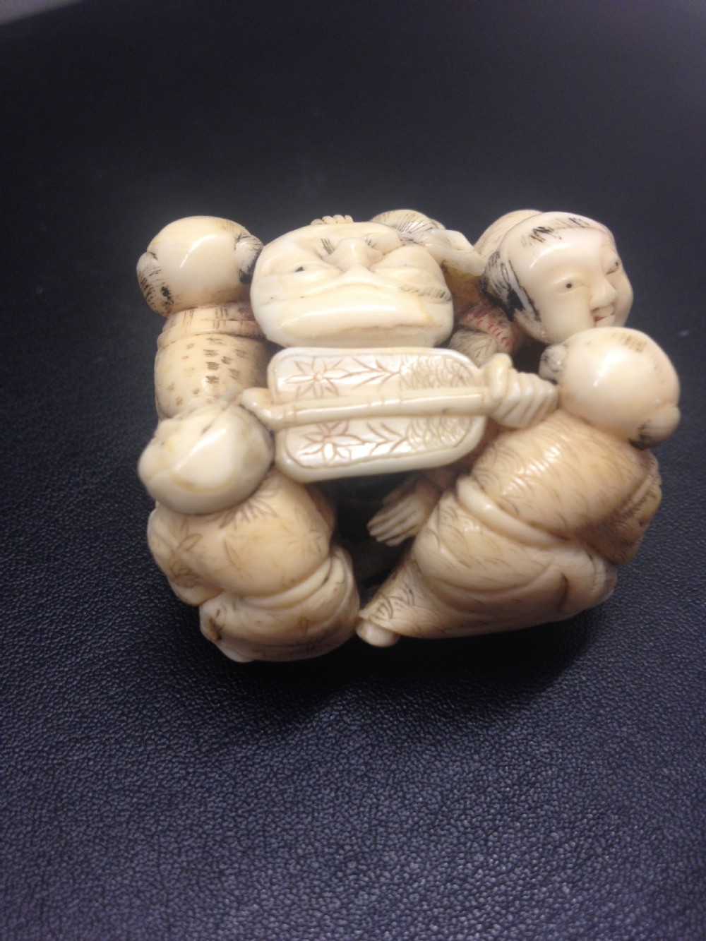 GREAT FUN JAPANESE IVORY OKIMONO - NETSUKE MEIJI PERIOD View III