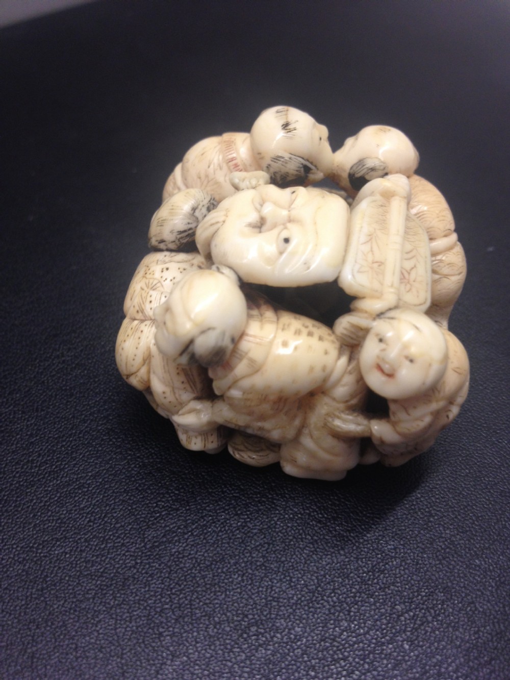 GREAT FUN JAPANESE IVORY OKIMONO - NETSUKE MEIJI PERIOD View IV